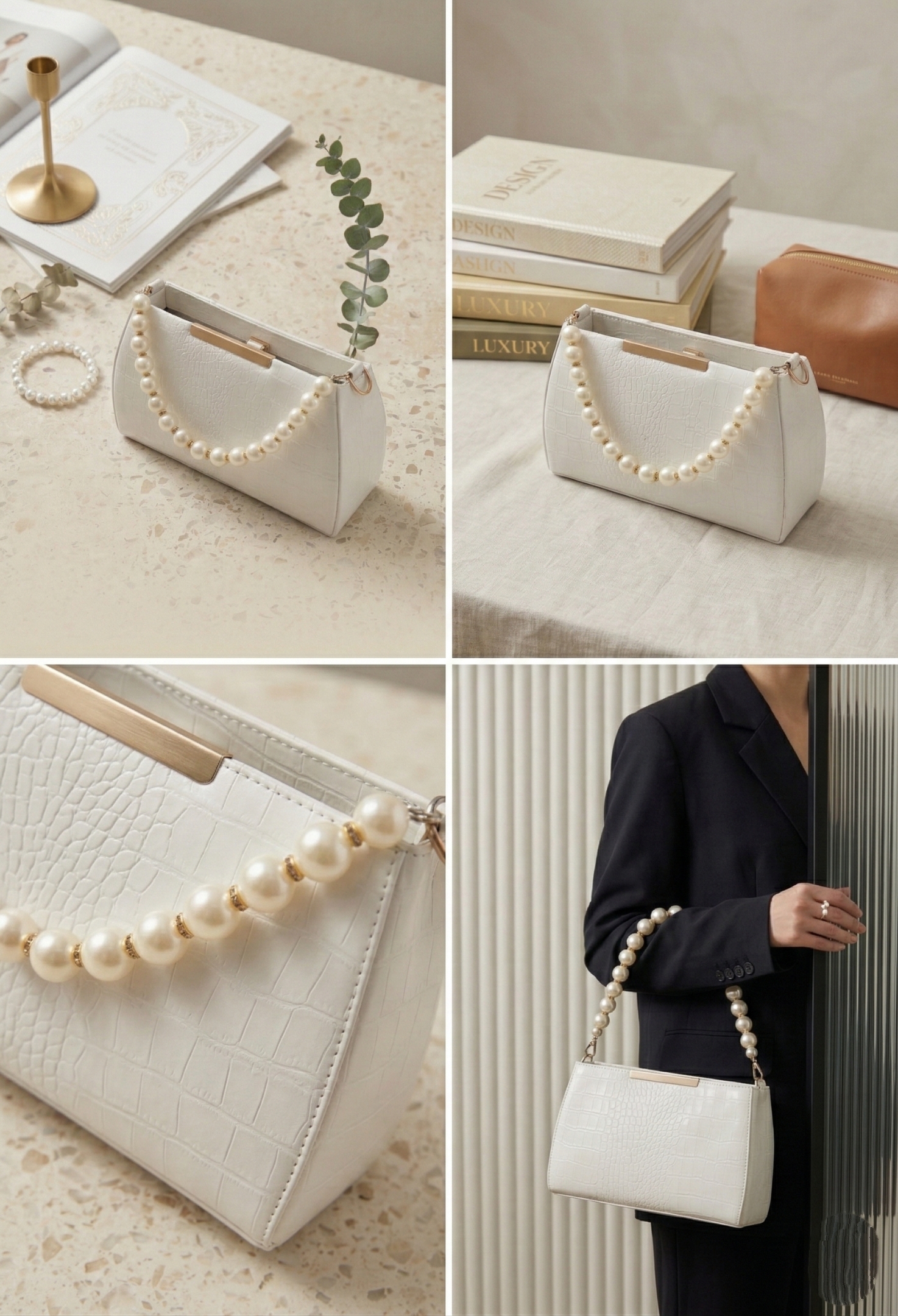luxury premium pearl handle handbags