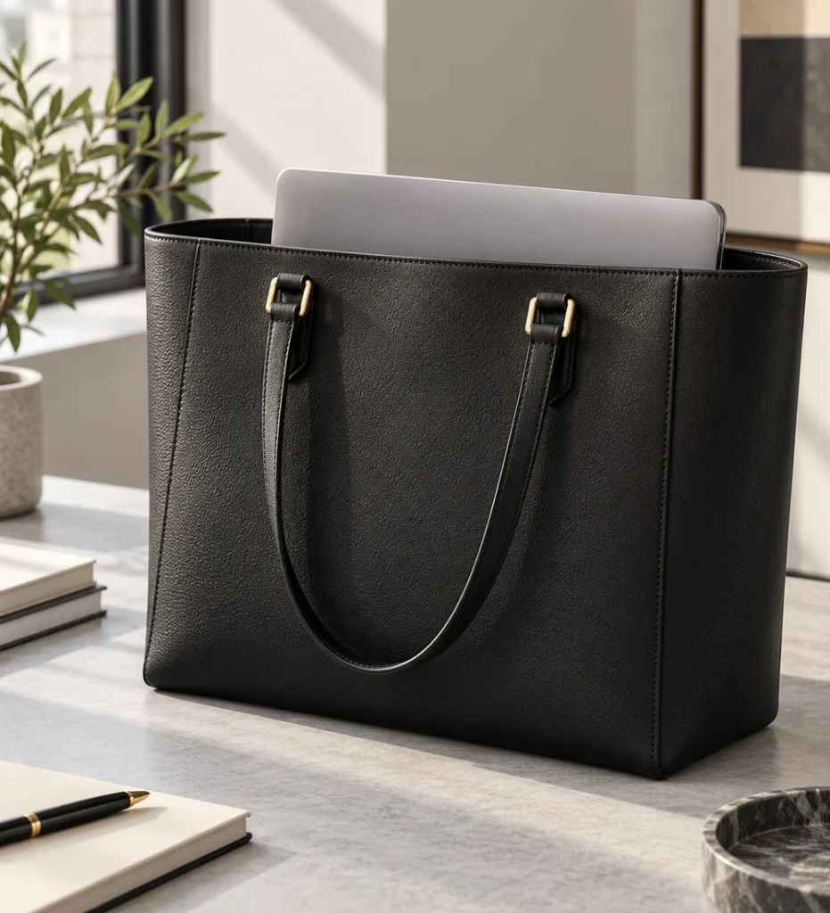 Structured office tote bag