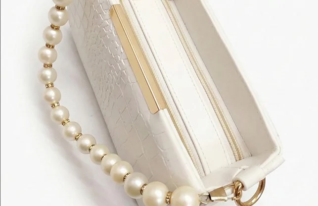 The Pearl Croco Handbag - Inside view