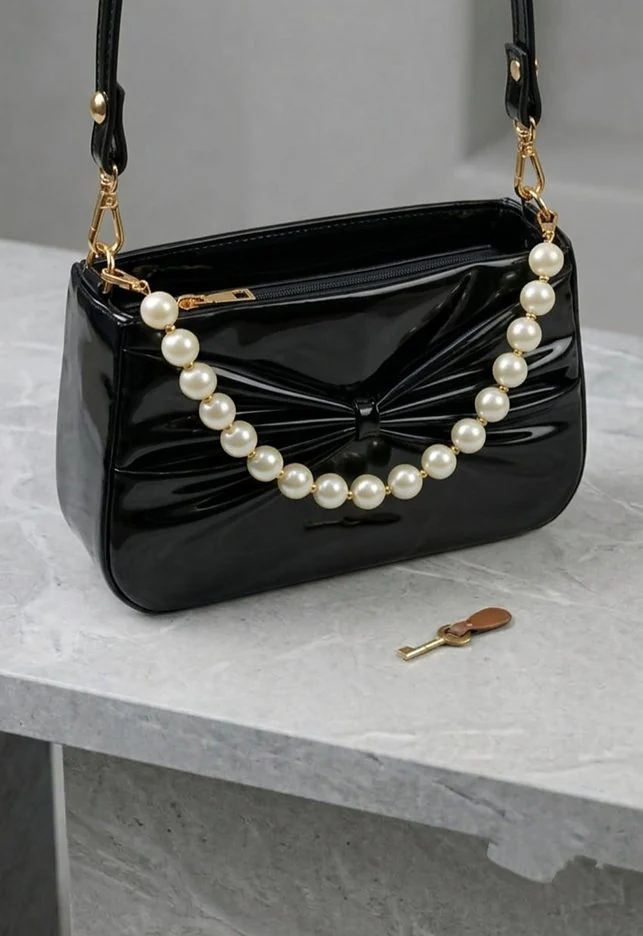 The Patent Bow Bag - Black