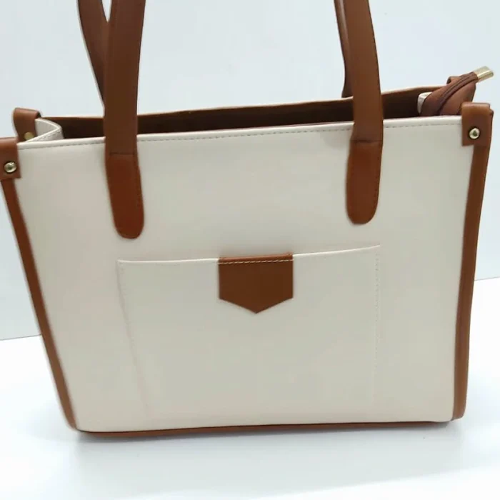 The Cream & Tan Tote handbag by Zhenova
