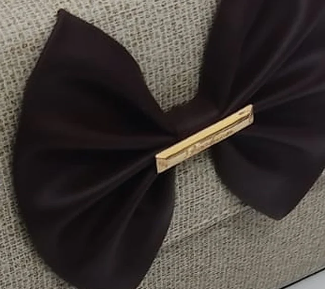 The Jute Bow Handbag - Bow & gold plate