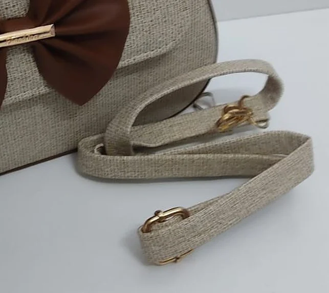 The Jute Bow Handbag - Sling & buckle